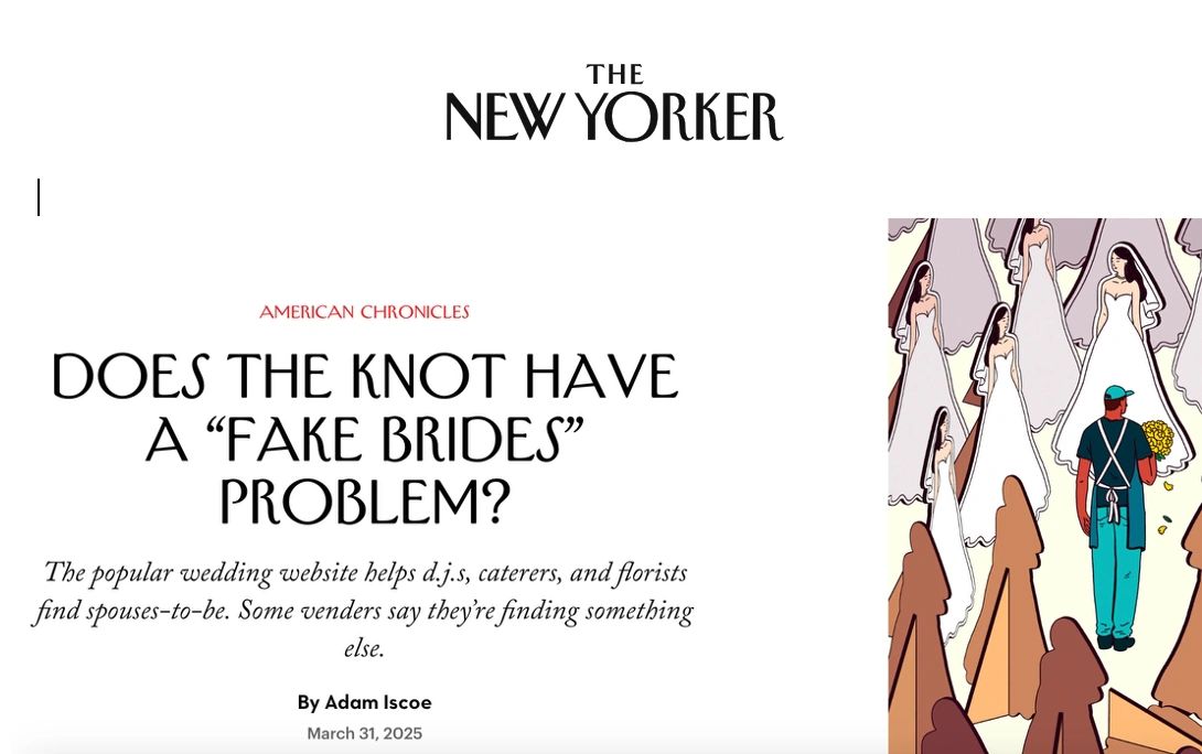 Cartoon from The New Yorker about fake brides.
