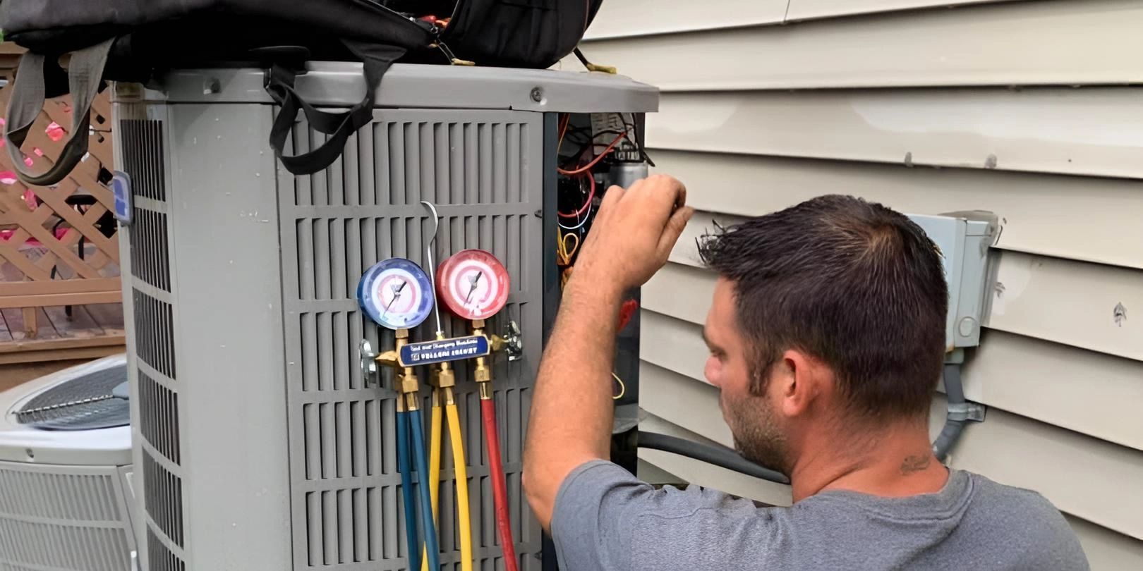 Servicing an AC unit that needs repairs