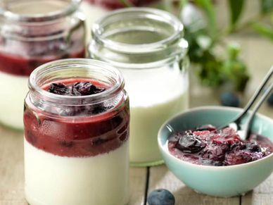 Homemade Yogurt with Blueberry and Apple Compote with link to Cookidoo recipe