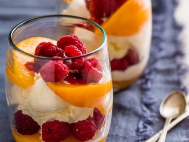 Peach Melba with link to Cookidoo recipe