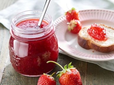 Strawberry jam with link to recipe