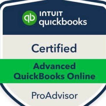 Intuit QuickBooks Advanced Online ProAdvisor certification badge.