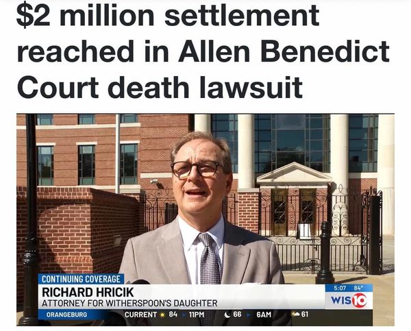 Attorney Richard Hricik discusses $2 million settlement in Allen Benedict Court death lawsuit.