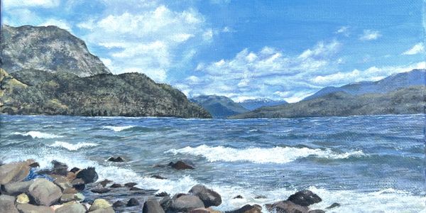 Patagonia landscape. Acrylic on canvas. 2024