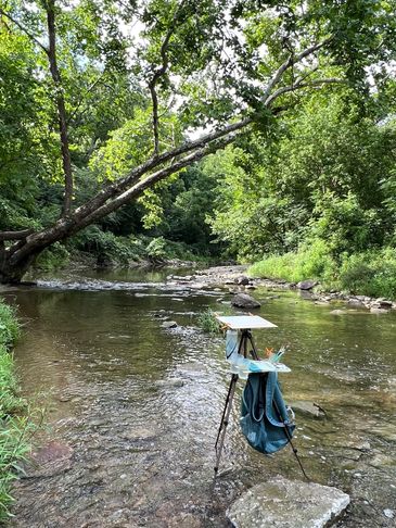 creek river travel plein air oil watercolor 