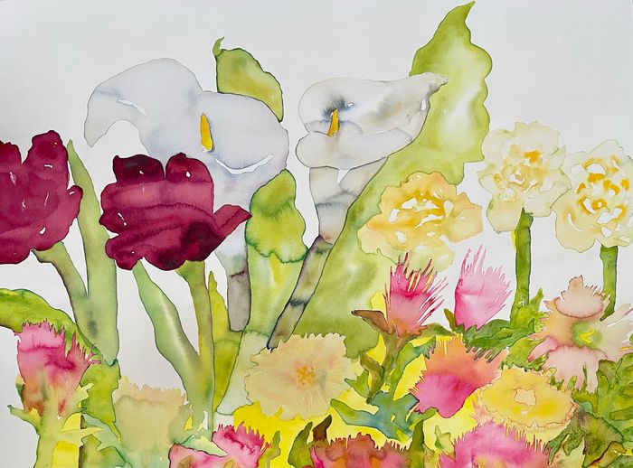 Flowering Ice Plant
Original Watercolor & Cold Wax
Live Edge Deckle Mounting 
22" x 30" 
$1,400.00