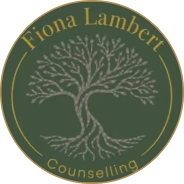 Logo for Fiona Lambert Counselling featuring a tree with roots and branches.