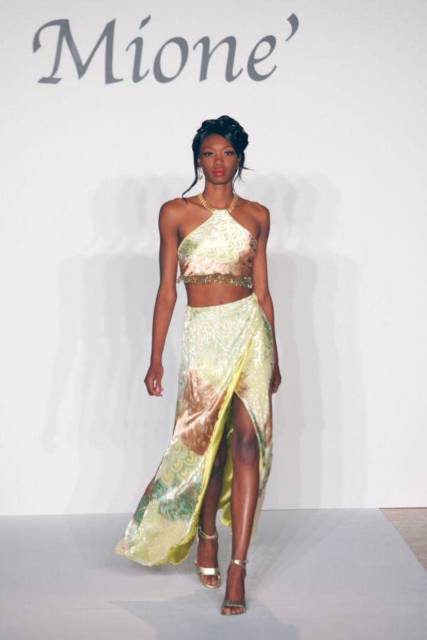 Two piece tropical dress, wrap around bottom