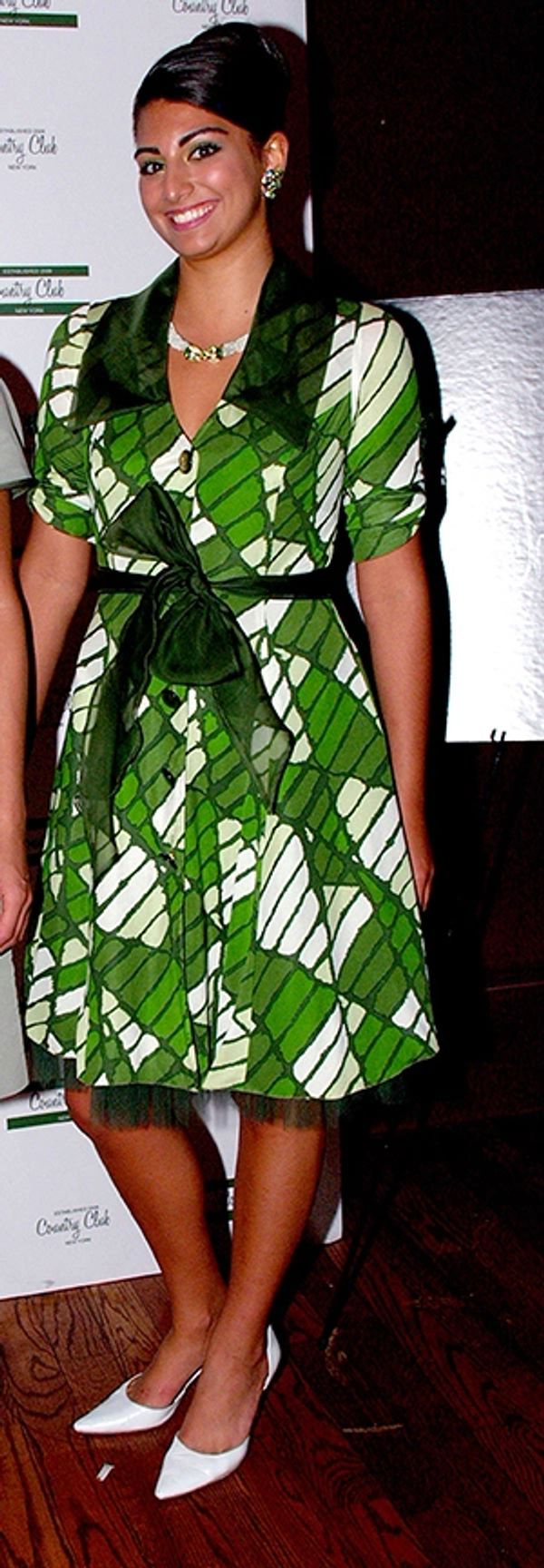 Print Green Trench Dress