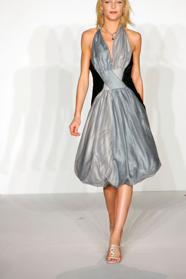 Half poof grey and black dress