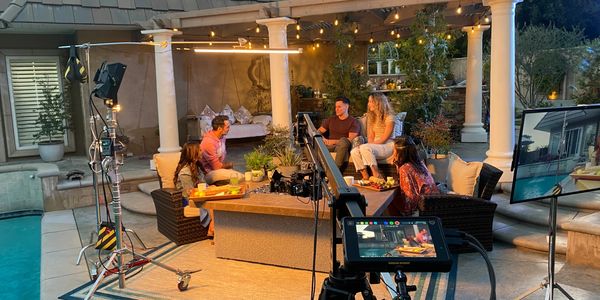 On location camera setup for a commercial shoot