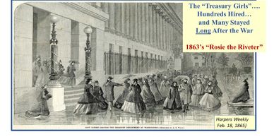 Treasury Girls: New Jobs -- Young Women work at US Treasury - Clipping & Signing NEW Paper money 