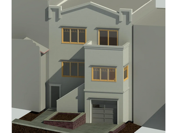 Revit 3d view.  Sunset.