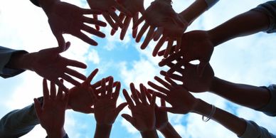 Hands together- celebrate