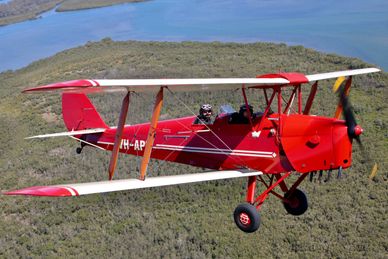 Tiger Moth APB on a Joyflight up Bribie Island and Pumicestone Passage