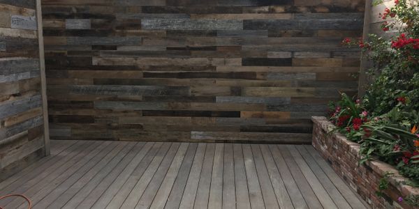 Reclaimed wood accent wall.