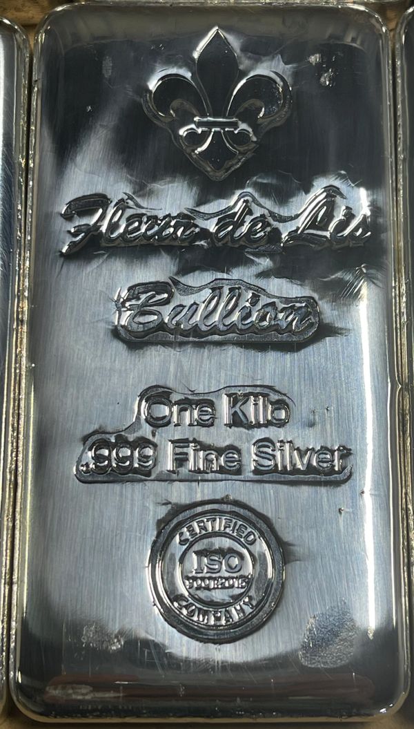 Fleur de lis - Silver Bar, Buy Silver, Silver Bullion