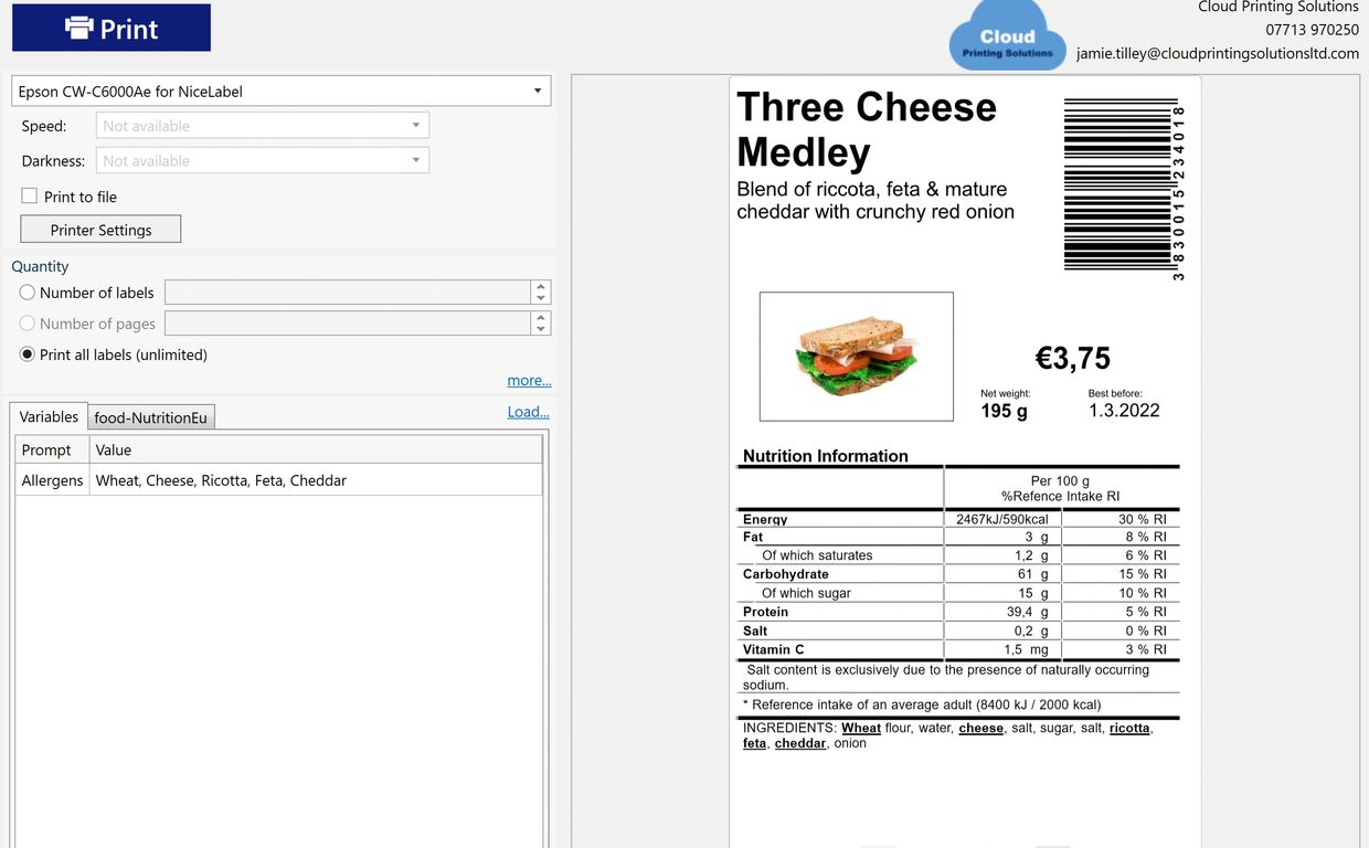 NiceLabel 10 label template design software