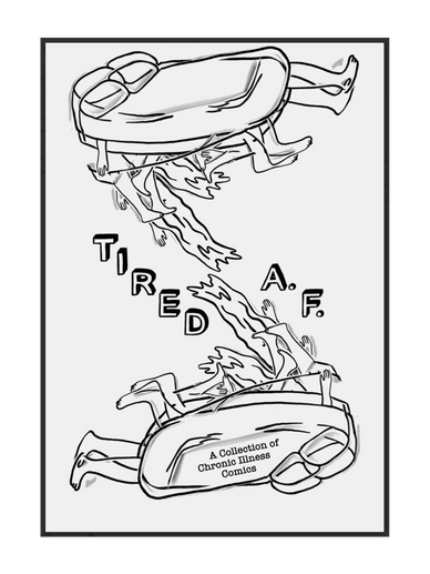cover art by Faye Harnest for Crucial Comix anthology titled Tired AF, 2025