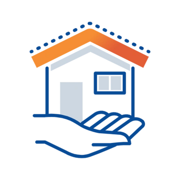 Hand holding a blue-roofed house representing Humble Home Care's personal care services for elderly.