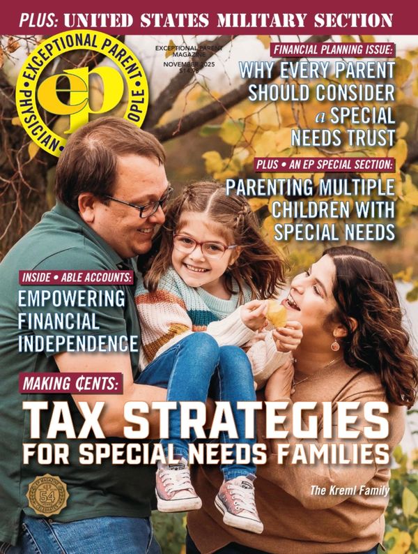 November 2025 Exceptional Parent Magazine cover story. 