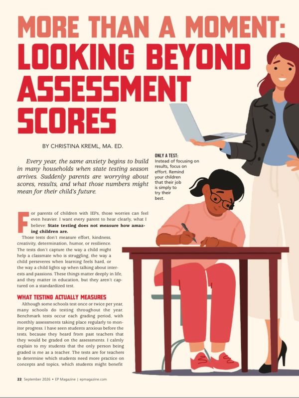 Article on looking beyond test scores in education.