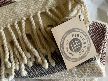 Double weave split shawl, hand-dyed with indigo and madder root. All grown in the Chesapeake watersh