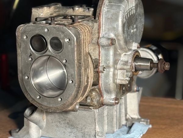 Close-up of a mechanical engine part.