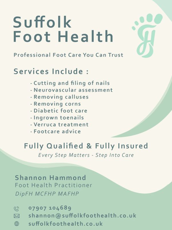 Suffolk Foot Health Downloadable leaflet