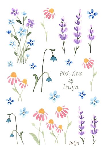 Watercolor floral illustration with pastel colors.