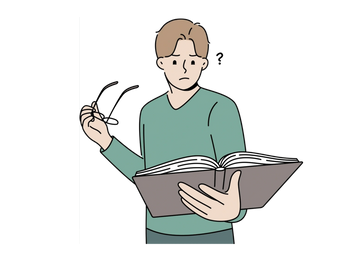 Person looking at a book