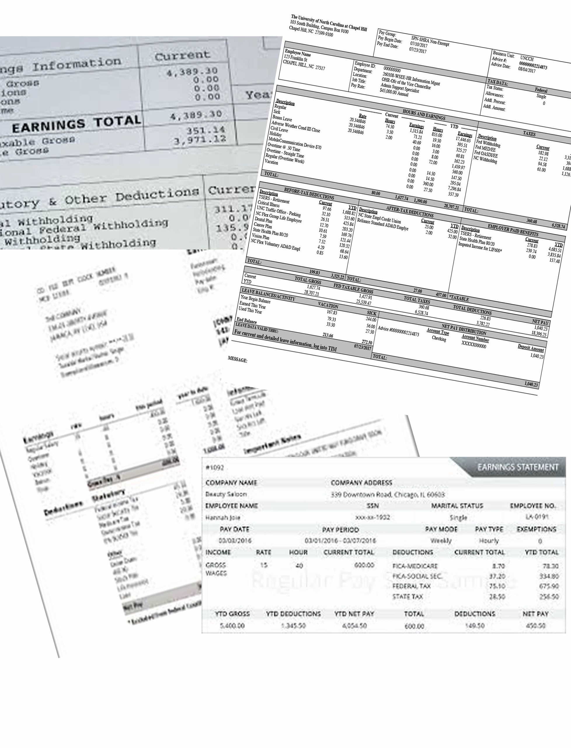 Novelty Bank Statements Paystubs