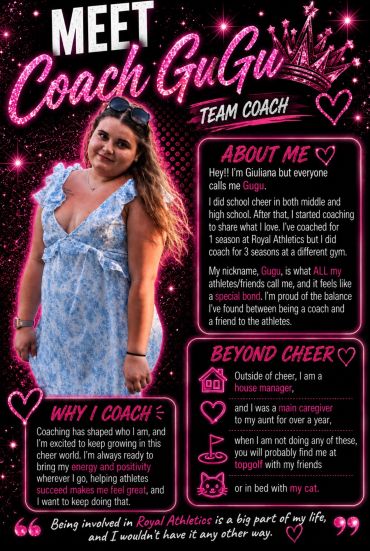 Meet Coach GuGu, a passionate cheer coach and house manager.