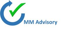 Logo de MM Advisory con un círculo azul y una marca de verificación verde.