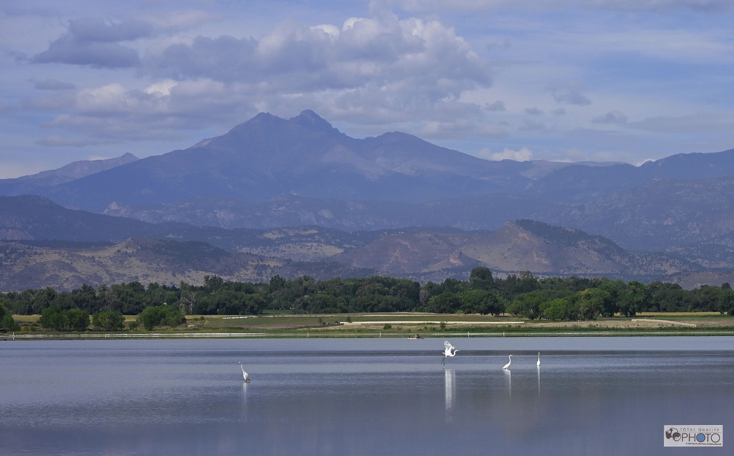 4 Herons and Longs Peak from McIntosh Lake CO