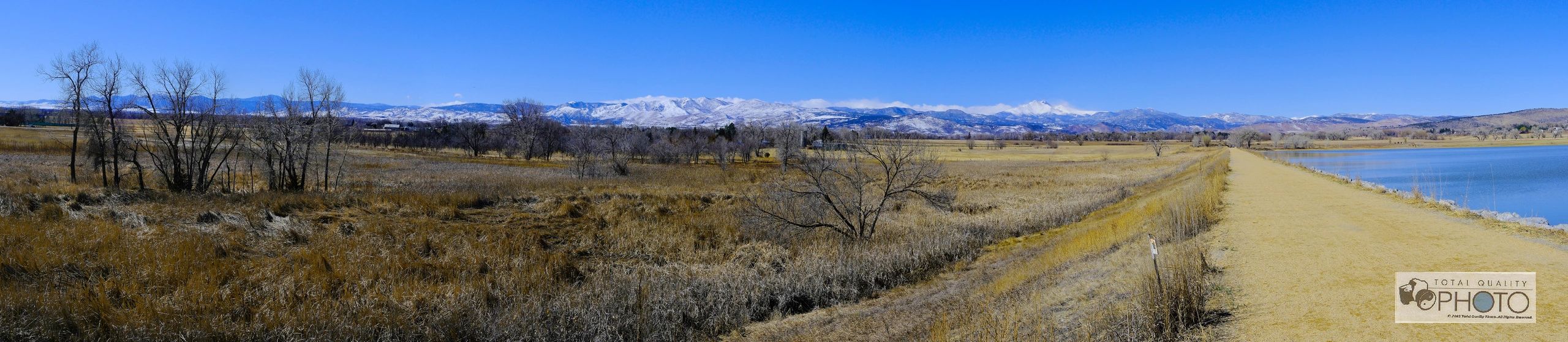 Snow-capped Longs Peak from McIntosh Lake Panorama