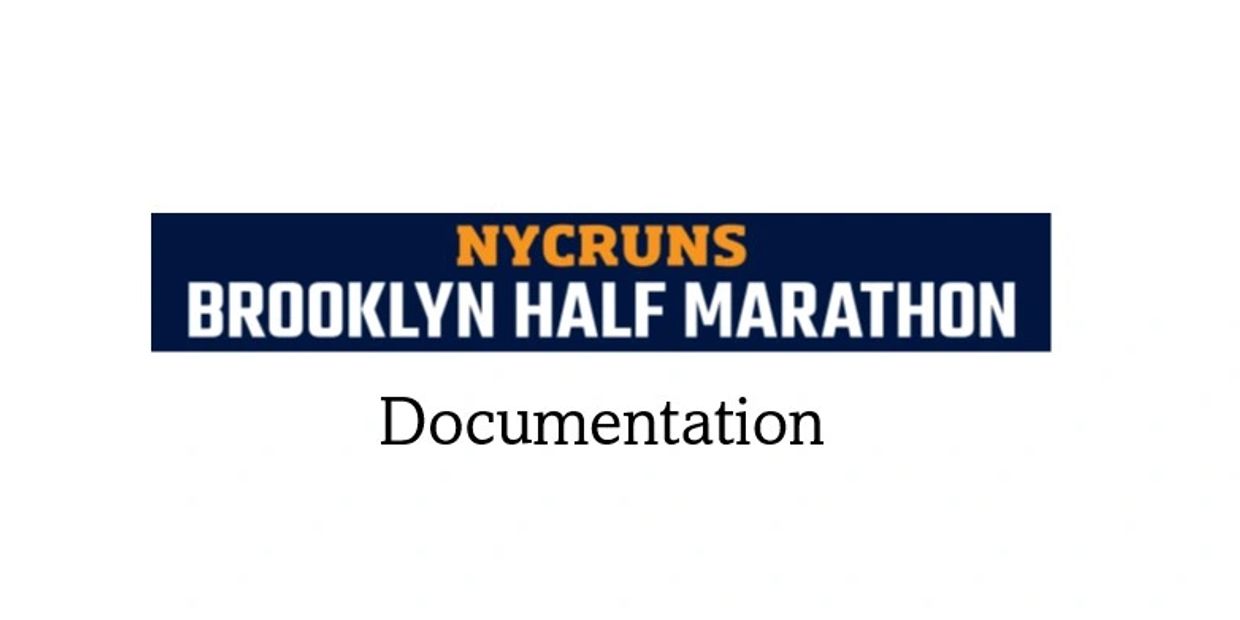 NYCRUNS Brooklyn Half Marathon Documentation title screen.