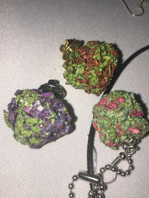 420 hat pin keychain marijuana hemp jewelry art 