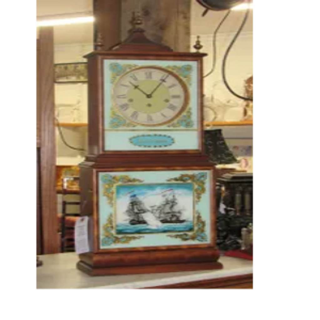 1976 for Greenfield Village
Henry Ford Museum
By Colonial,
Reproduction Mass Shelf Clock.
Pompeo  cl