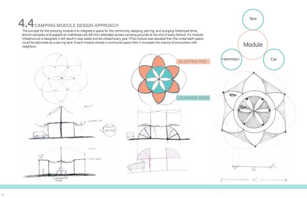 camping module for glamping experience at music festival