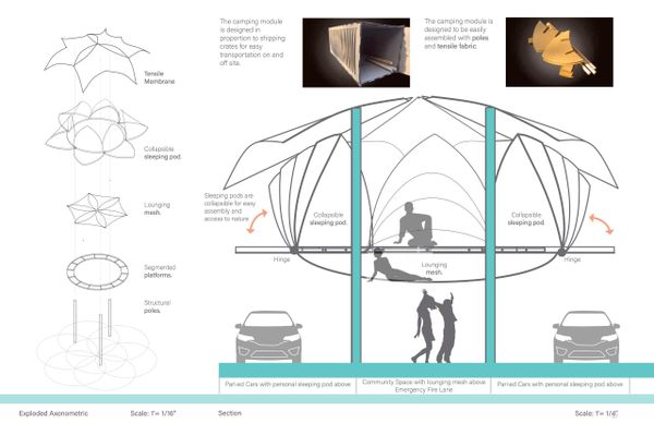glamping tensile pod for camping at music festival