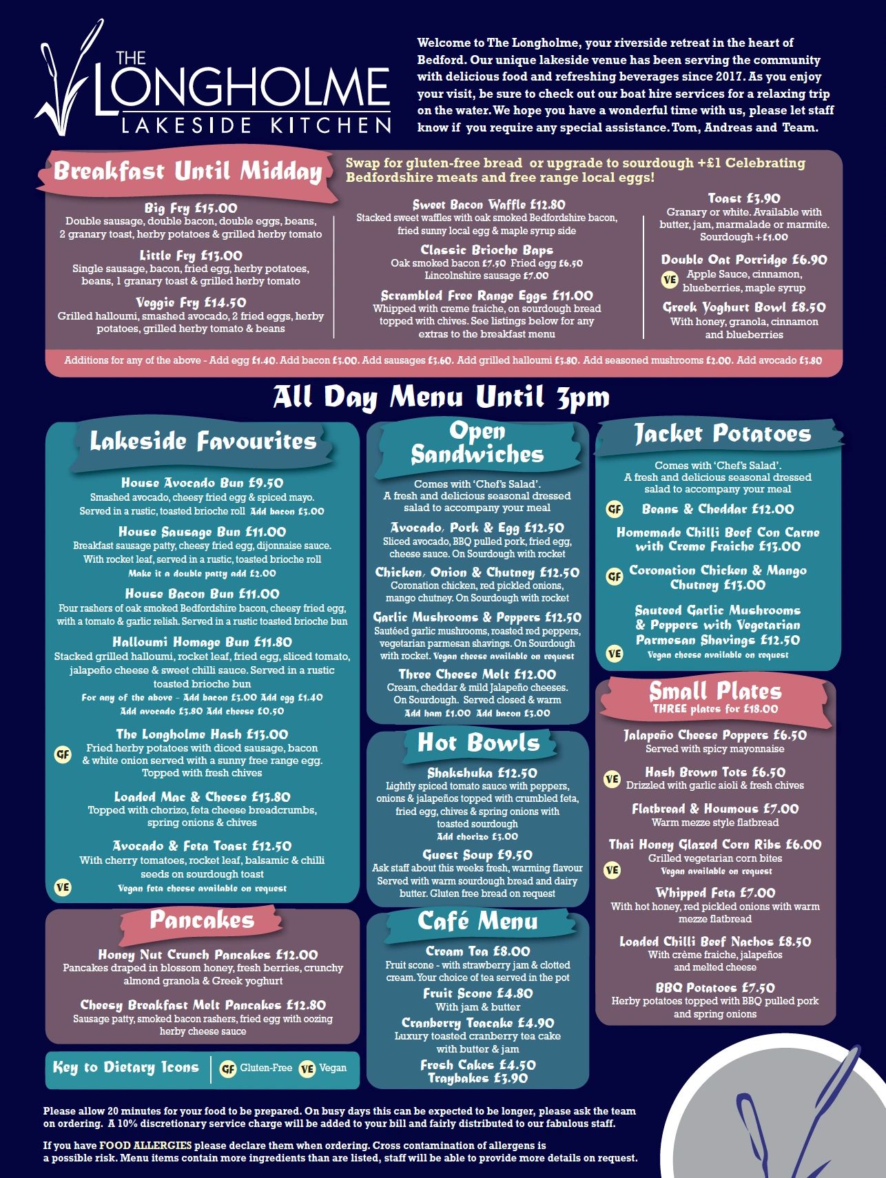 Spring 2026 - main food options 