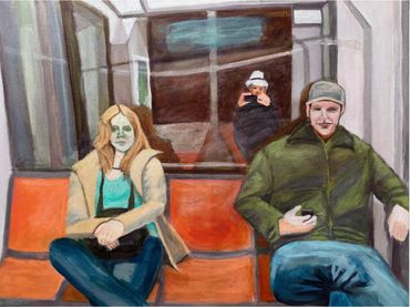 Night Train, 18x24", acrylic on canvas, 2026