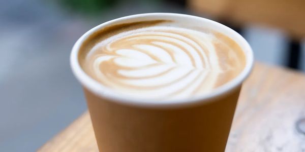 Cup of coffee with latte art.