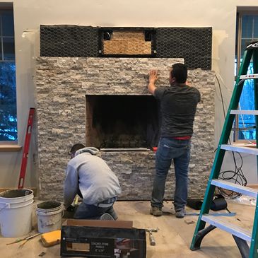 Fireplace build out in Midway, Utah