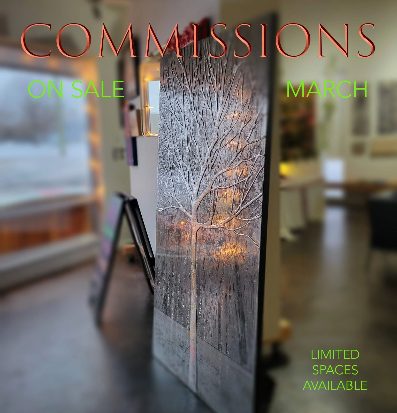 Sale original art Carleton place gallery arts Carleton Place Sarah Moffat art metallic tree art
