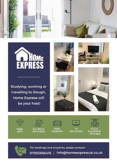 Home Express Studying, working or visiting Slough for a short while. Book your short stay with us.