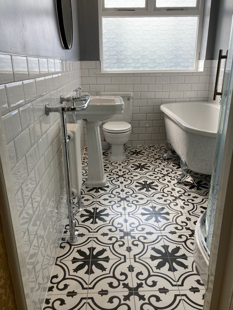 Victorian roll-top bath installation by bathroom fitters in Bolton
