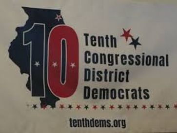 Logo for the 10th Congressional District Democrats with a website link.
