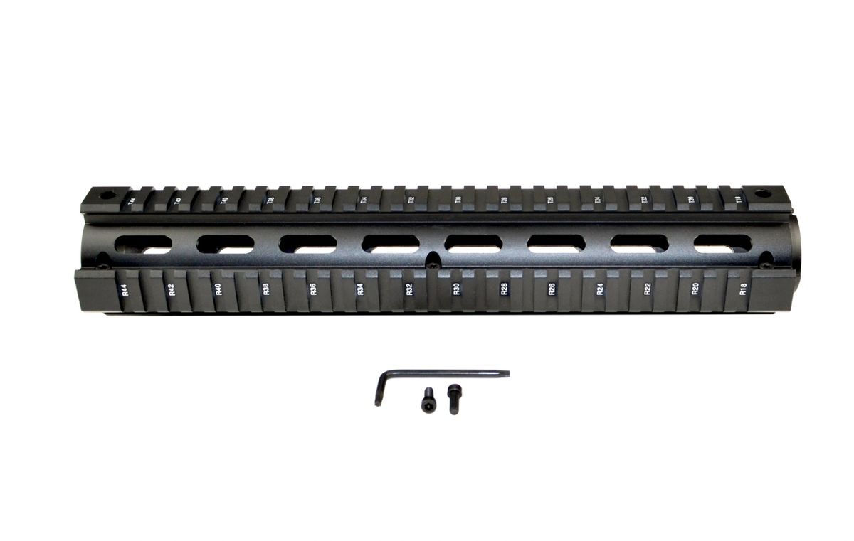 2 Piece Drop In Quad Rail Handguard for .308's with Round End Cap, 12.5 ...